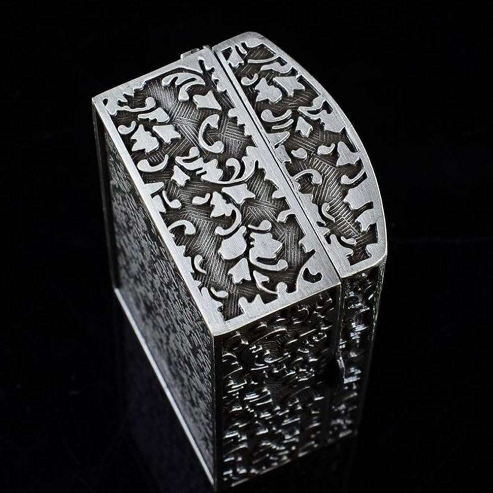 AVESON Vintage Metal Jewelry Box Small Trinket Storage Organizer Box Chest Ring Case for Girls Women, Tin Color, Small - 6