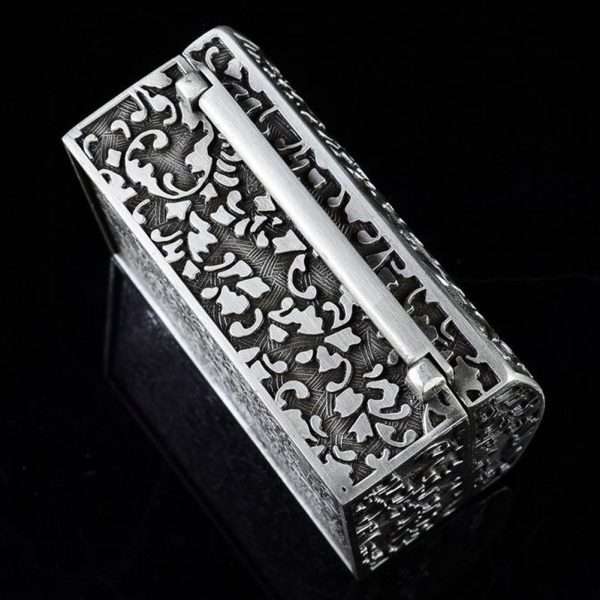 AVESON Vintage Metal Jewelry Box Small Trinket Storage Organizer Box Chest Ring Case for Girls Women, Tin Color, Small - 7