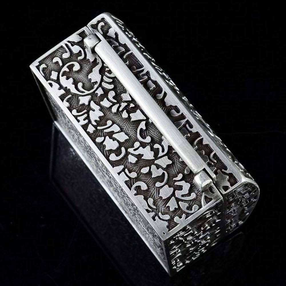 AVESON Vintage Metal Jewelry Box Small Trinket Storage Organizer Box Chest Ring Case for Girls Women, Tin Color, Small - 7