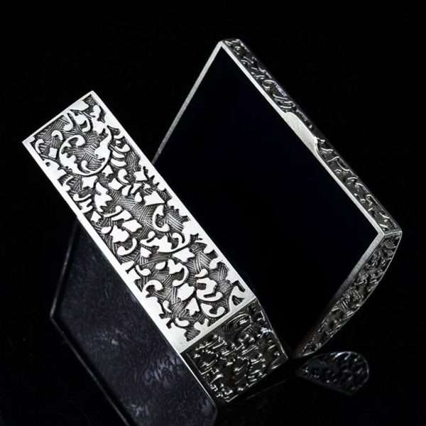 AVESON Vintage Metal Jewelry Box Small Trinket Storage Organizer Box Chest Ring Case for Girls Women, Tin Color, Small - 8