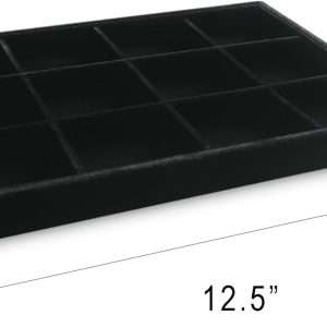 Frebeauty Stackable Velvet Jewelry Organizer Trays for Drawers Inserts Jewelry Storage Tray Display Case, Stud Earrings Bracelets Necklace Rings Accessories Trays - 2