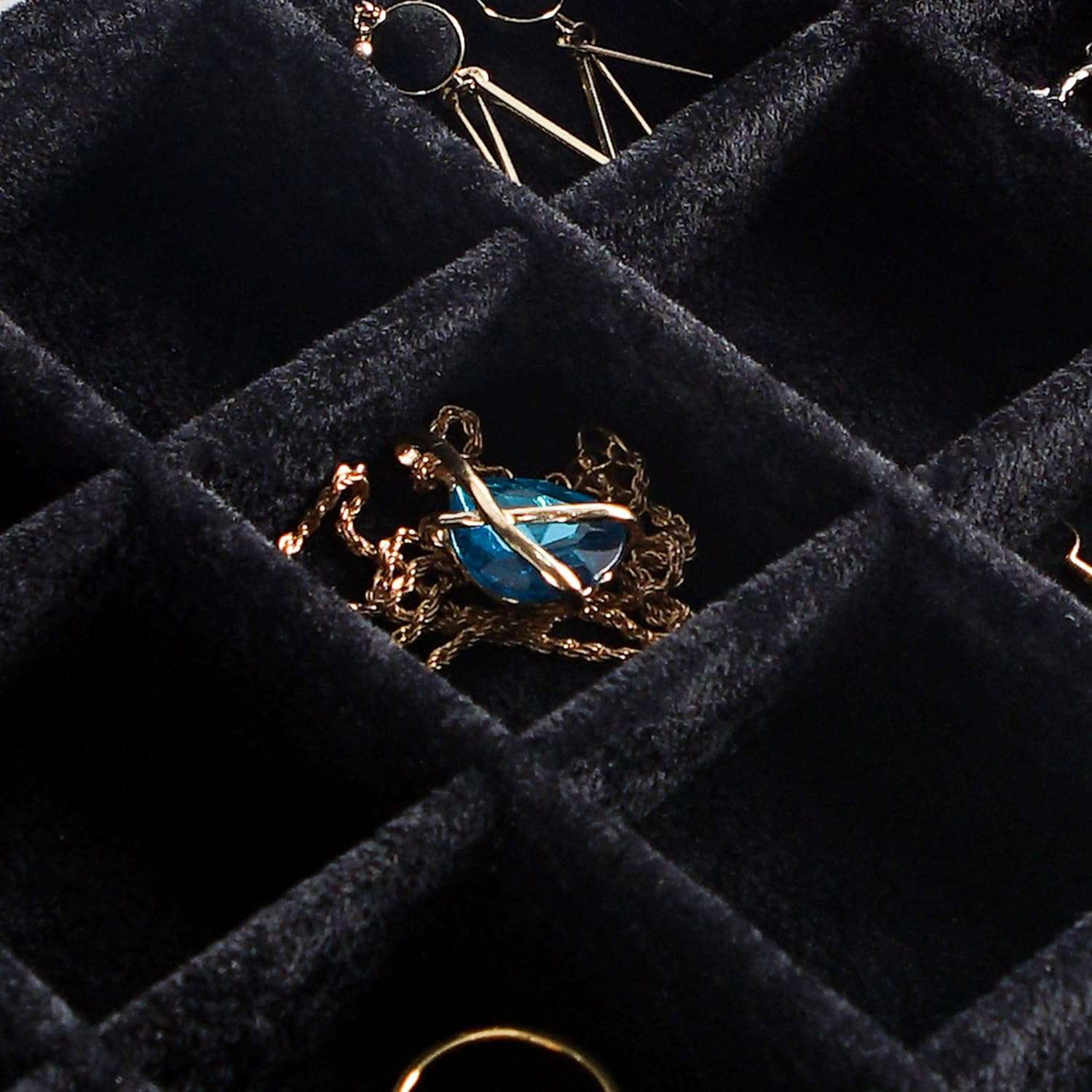 Frebeauty Stackable Velvet Jewelry Organizer Trays for Drawers Inserts Jewelry Storage Tray Display Case, Stud Earrings Bracelets Necklace Rings Accessories Trays - 5