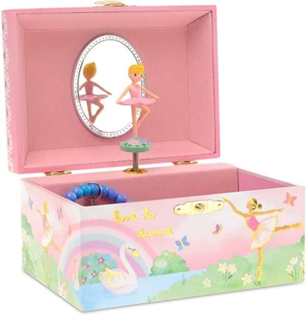 Jewelkeeper Musical Jewelry Box for girls, Rainbow Ballerina jewelry box, Swan Lake Tune & ballerina doll, great girls gifts jewelry box with ballerina - 1