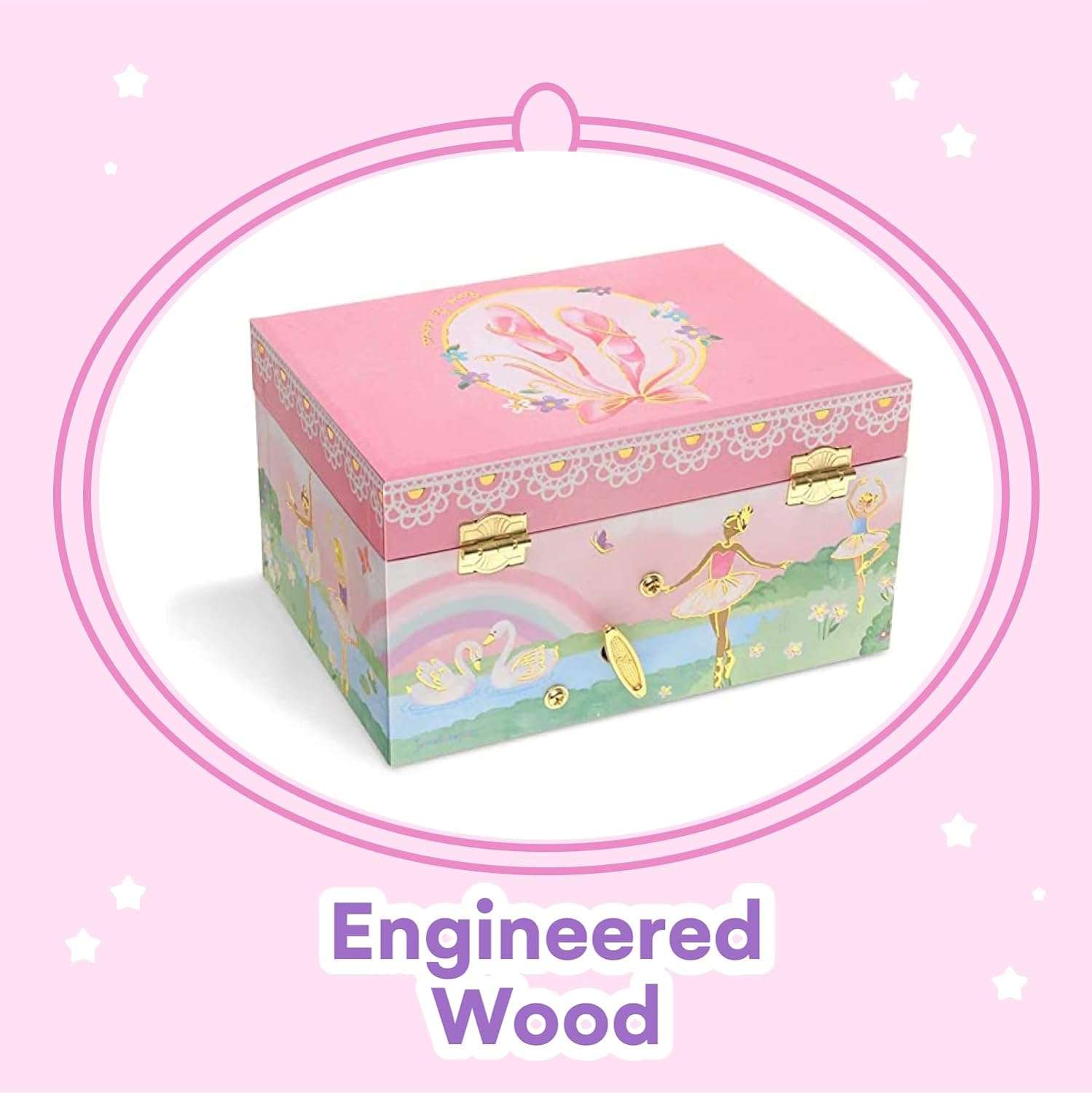 Jewelkeeper Musical Jewelry Box for girls, Rainbow Ballerina jewelry box, Swan Lake Tune & ballerina doll, great girls gifts jewelry box with ballerina - 2