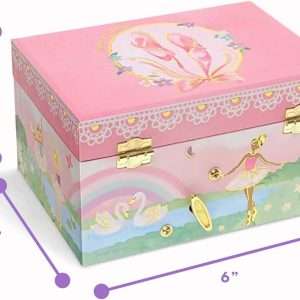 Jewelkeeper Musical Jewelry Box for girls, Rainbow Ballerina jewelry box, Swan Lake Tune & ballerina doll, great girls gifts jewelry box with ballerina - 3