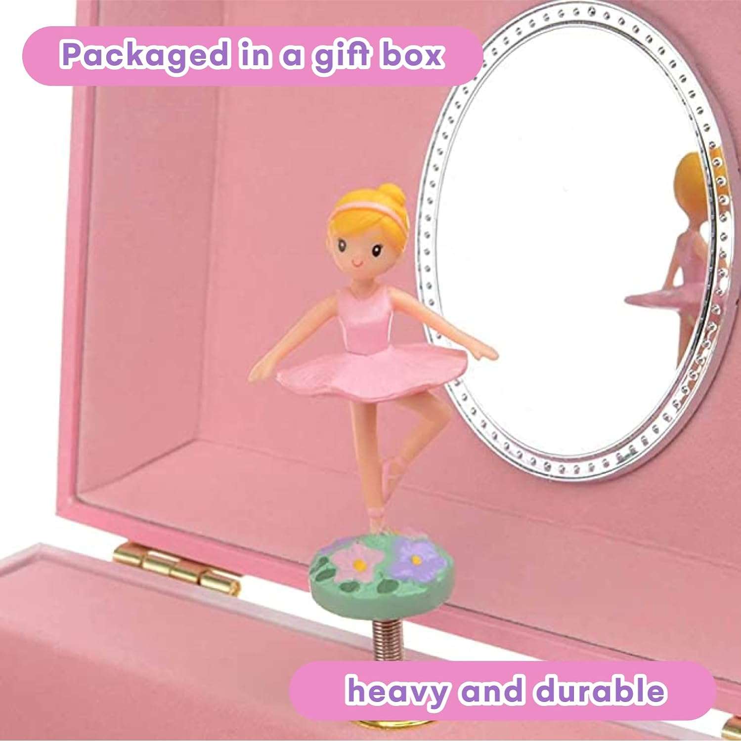 Jewelkeeper Musical Jewelry Box for girls, Rainbow Ballerina jewelry box, Swan Lake Tune & ballerina doll, great girls gifts jewelry box with ballerina - 4