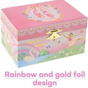 Jewelkeeper Musical Jewelry Box for girls, Rainbow Ballerina jewelry box, Swan Lake Tune & ballerina doll, great girls gifts jewelry box with ballerina - 5