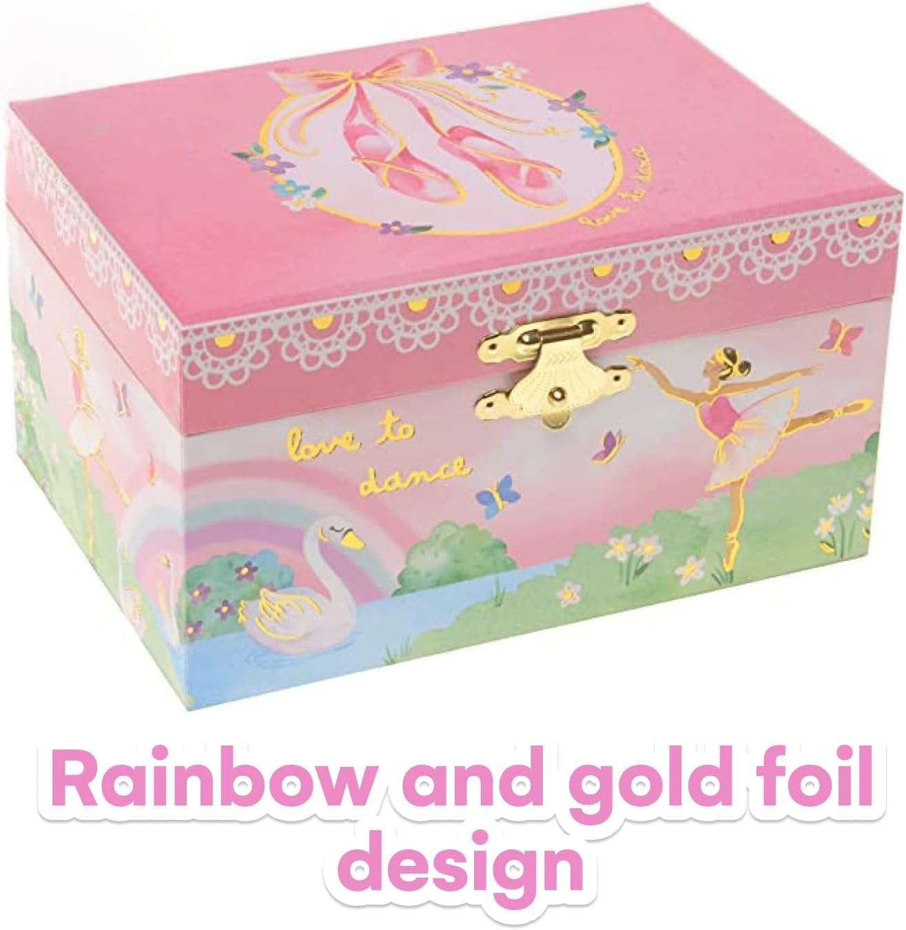 Jewelkeeper Musical Jewelry Box for girls, Rainbow Ballerina jewelry box, Swan Lake Tune & ballerina doll, great girls gifts jewelry box with ballerina - 5