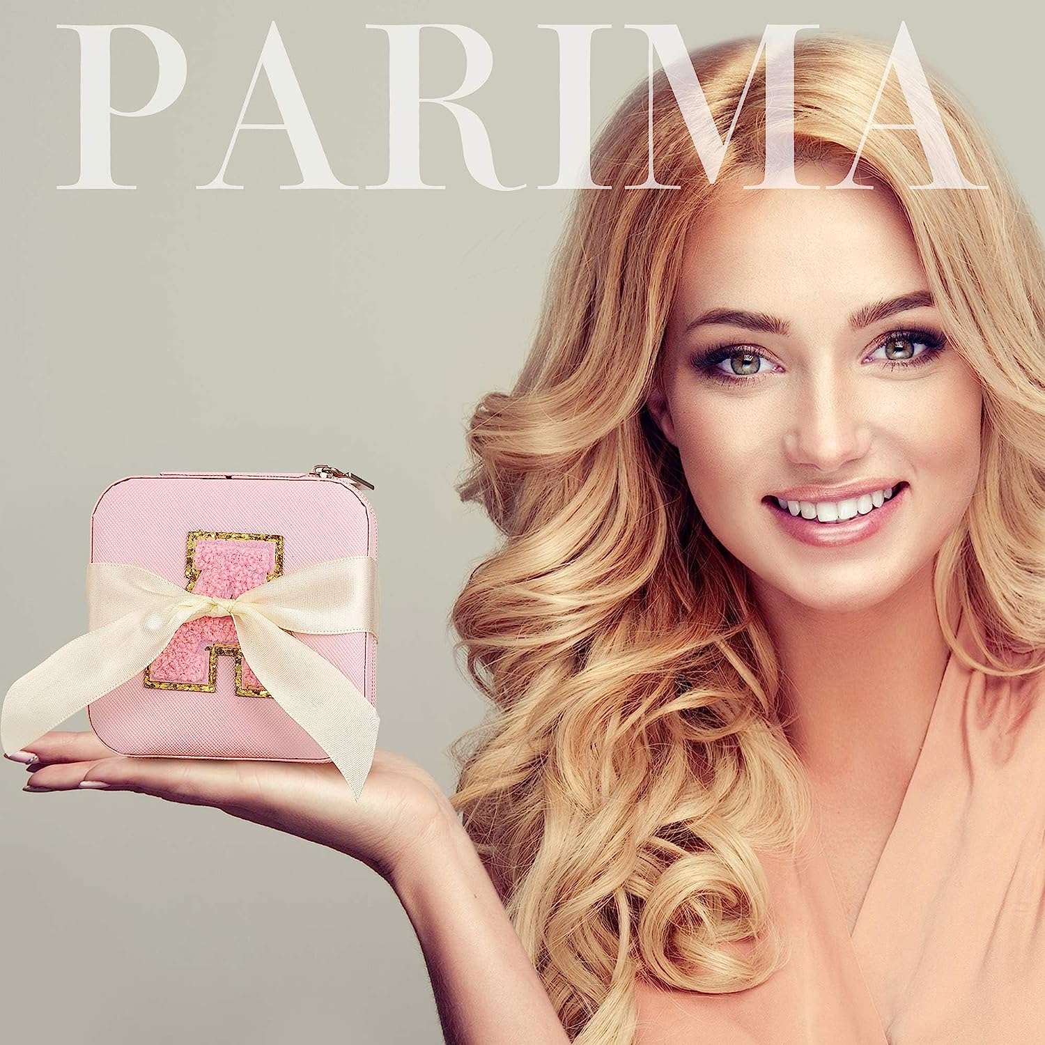 Parima Personalized Jewelry Holder & Organizer Case - Pink Travel Jewelry Box With A Initial - Birthday Gifts for Women & Girls - Travel Essentials - 4