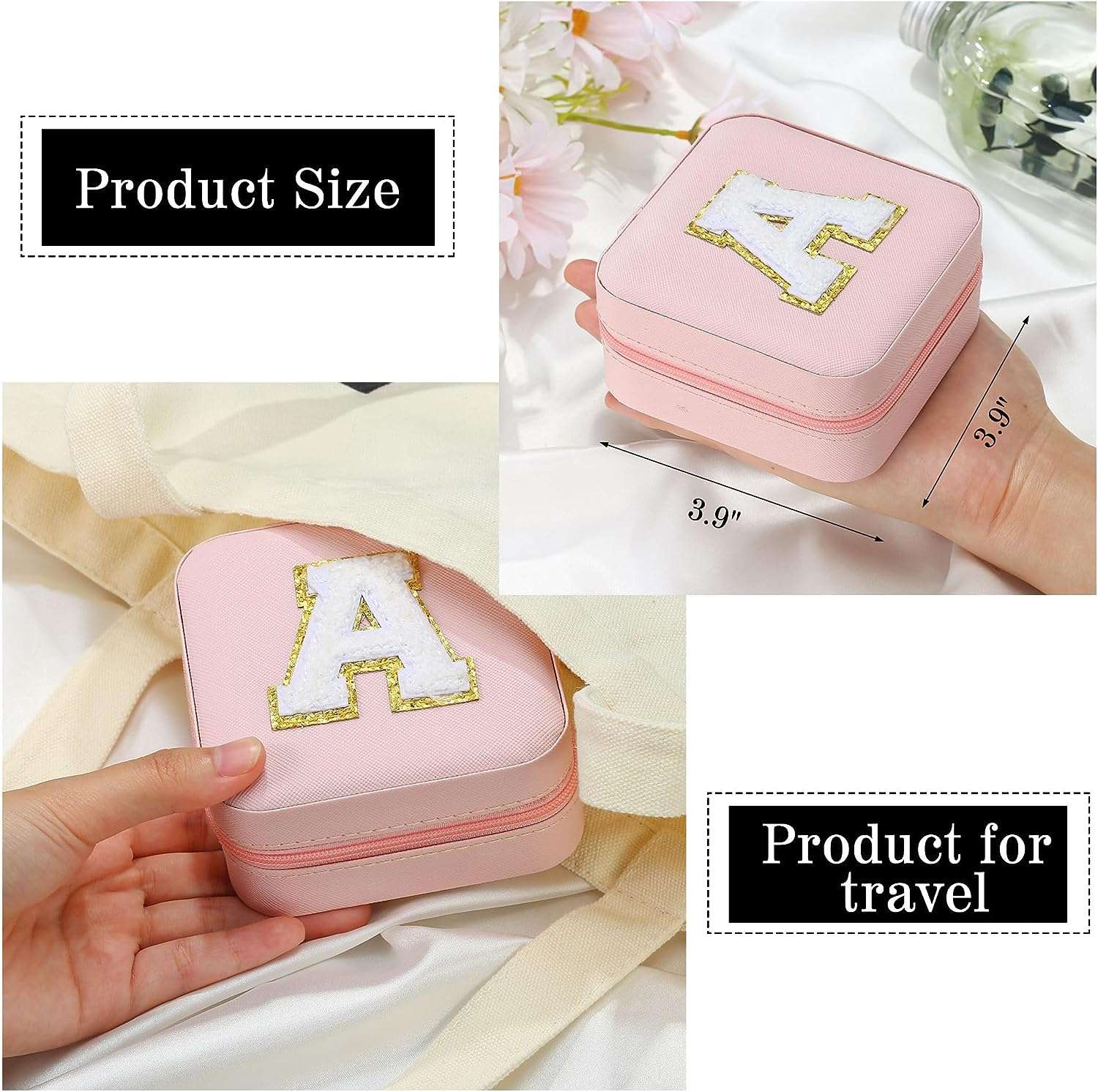 Parima Valentines Day Gifts for Her - Trendy Travel Jewelry Case, Personalized Gifts - Pink Travel Jewelry Box - Birthday Gifts for Women Valentines Day Gifts for Teens Girls - Travel Jewelry Case - 4