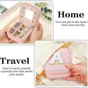 Parima Valentines Day Gifts for Her - Trendy Travel Jewelry Case, Personalized Gifts - Pink Travel Jewelry Box - Birthday Gifts for Women Valentines Day Gifts for Teens Girls - Travel Jewelry Case - 6
