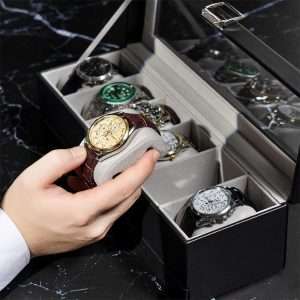 ProCase Watch Box Organizer for Men, 6 Slot Watch Display Case with Drawer, Valentines Gift Mens Watch Holder Watch Case for Men, 6 Watch Box - 4
