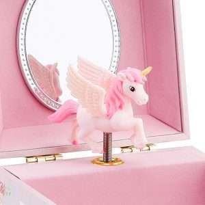 RR ROUND RICH DESIGN Kids Musical Jewelry Box for Girls with Drawer and Jewelry Set with Mysterious Unicorn - Over the Waves Tune Pink - 4