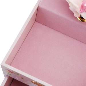 RR ROUND RICH DESIGN Kids Musical Jewelry Box for Girls with Drawer and Jewelry Set with Mysterious Unicorn - Over the Waves Tune Pink - 5