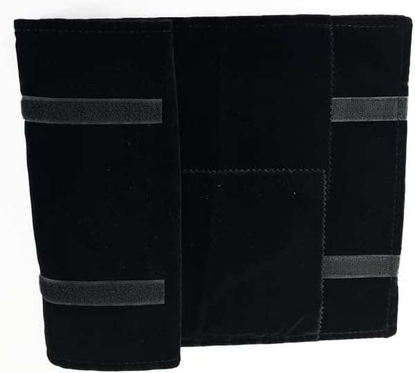 SCIKHEFT Portable Jewelry Roll Untangled Secure Necklace Travel Storage Bag Displays Holder 16 Chain (black PU and velvet) - 7