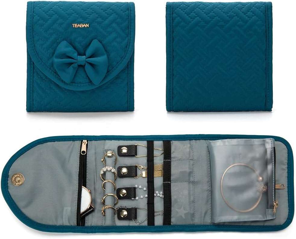 Travel Jewelry Organizer Case Small- Jewelry Roll - Necklaces Travel Jewelry Bag - 1