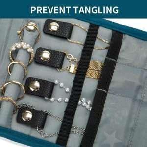 Travel Jewelry Organizer Case Small- Jewelry Roll - Necklaces Travel Jewelry Bag - 6