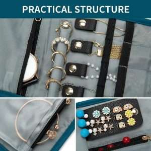 Travel Jewelry Organizer Case Small- Jewelry Roll - Necklaces Travel Jewelry Bag - 7