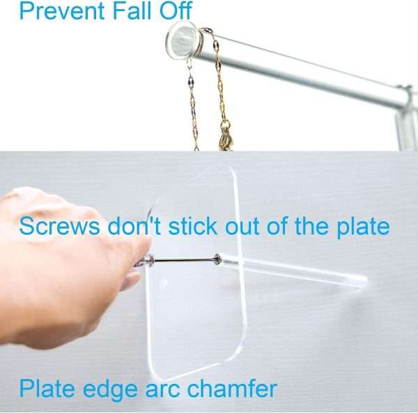 lengnoyp Premium Jewelry Stand , Solid Clear 2-Tier Acrylic Jewelry Organizer Stand & Bracelet holder Stand for Necklace Display, Ring & Watch Display - 5