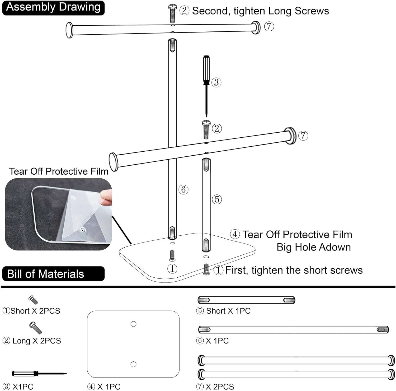 lengnoyp Premium Jewelry Stand , Solid Clear 2-Tier Acrylic Jewelry Organizer Stand & Bracelet holder Stand for Necklace Display, Ring & Watch Display - 6