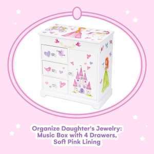Jewelkeeper Jewelry Box for Girls with 3 Drawers, Princess Jewelry Boxes, Dance of the Sugar Plum Fairy and Spinning Princess Doll, Girls Gifts - 2