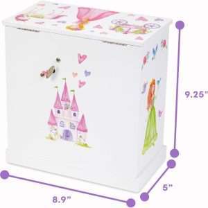 Jewelkeeper Jewelry Box for Girls with 3 Drawers, Princess Jewelry Boxes, Dance of the Sugar Plum Fairy and Spinning Princess Doll, Girls Gifts - 3