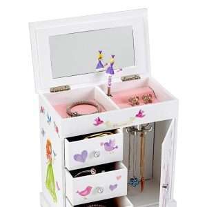 Jewelkeeper Jewelry Box for Girls with 3 Drawers, Princess Jewelry Boxes, Dance of the Sugar Plum Fairy and Spinning Princess Doll, Girls Gifts - 5