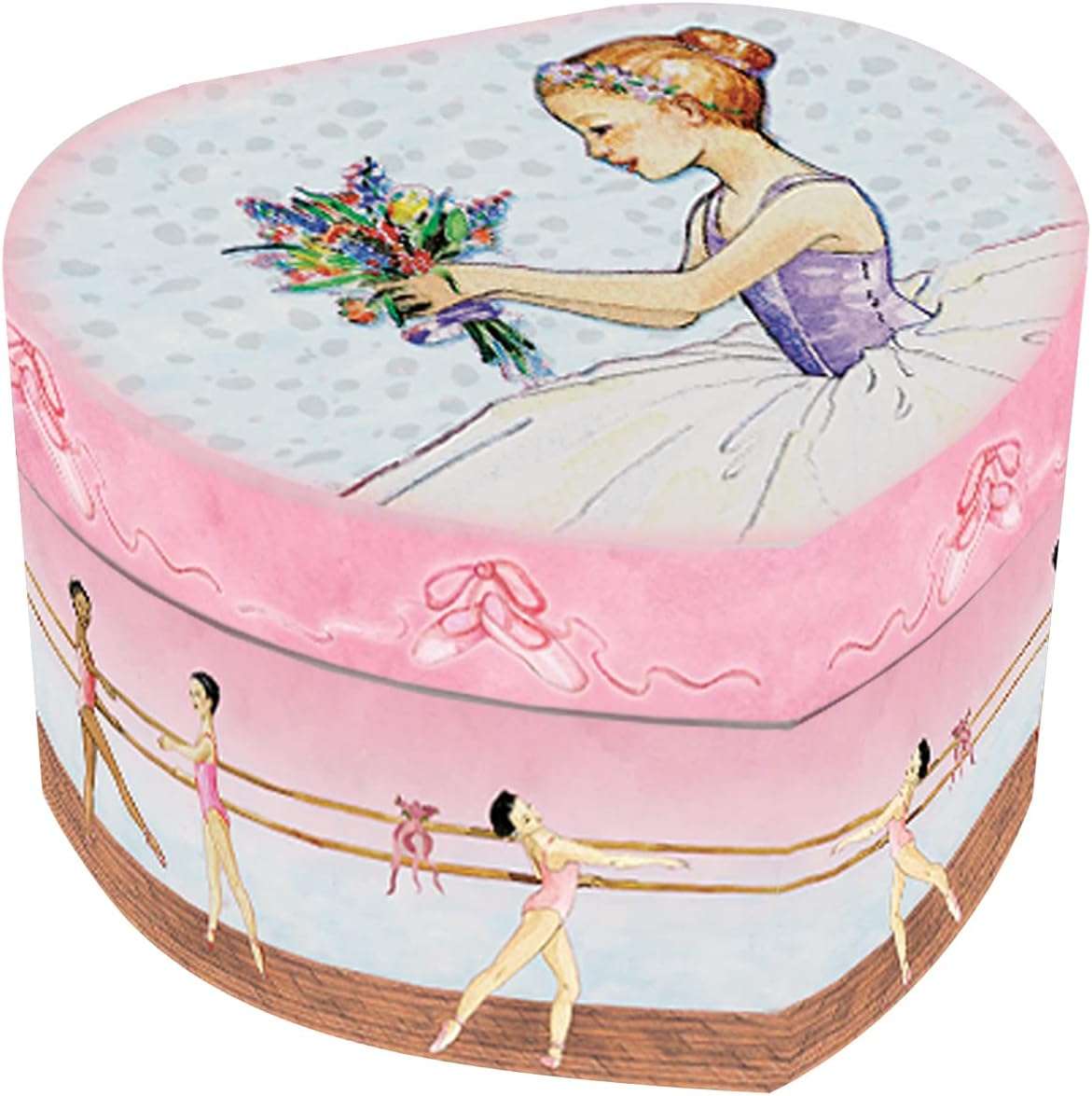 Musical Ballerina Jewelry Box for Girls Heart Shaped Ballerina Spins to Swan Lake - 2