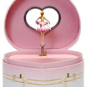 Musical Ballerina Jewelry Box for Girls Heart Shaped Ballerina Spins to Swan Lake - 7
