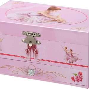 Sweet Musical Jewelry Box with Pullout Drawer and dancing Ballerina Girl Figurines Music Box Jewel Storage Case for girls - 3