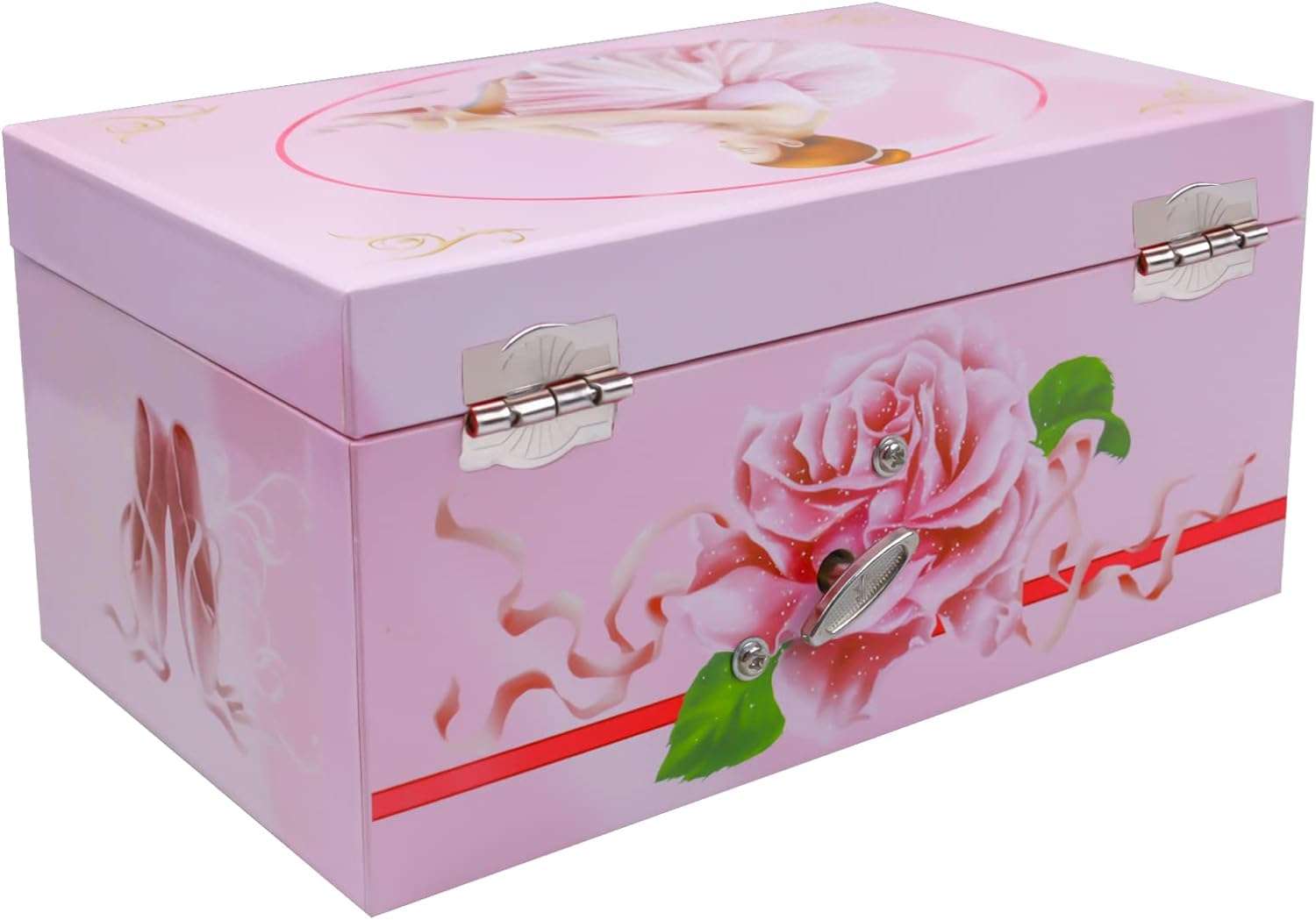 Sweet Musical Jewelry Box with Pullout Drawer and dancing Ballerina Girl Figurines Music Box Jewel Storage Case for girls - 5
