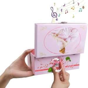 Sweet Musical Jewelry Box with Pullout Drawer and dancing Ballerina Girl Figurines Music Box Jewel Storage Case for girls - 7