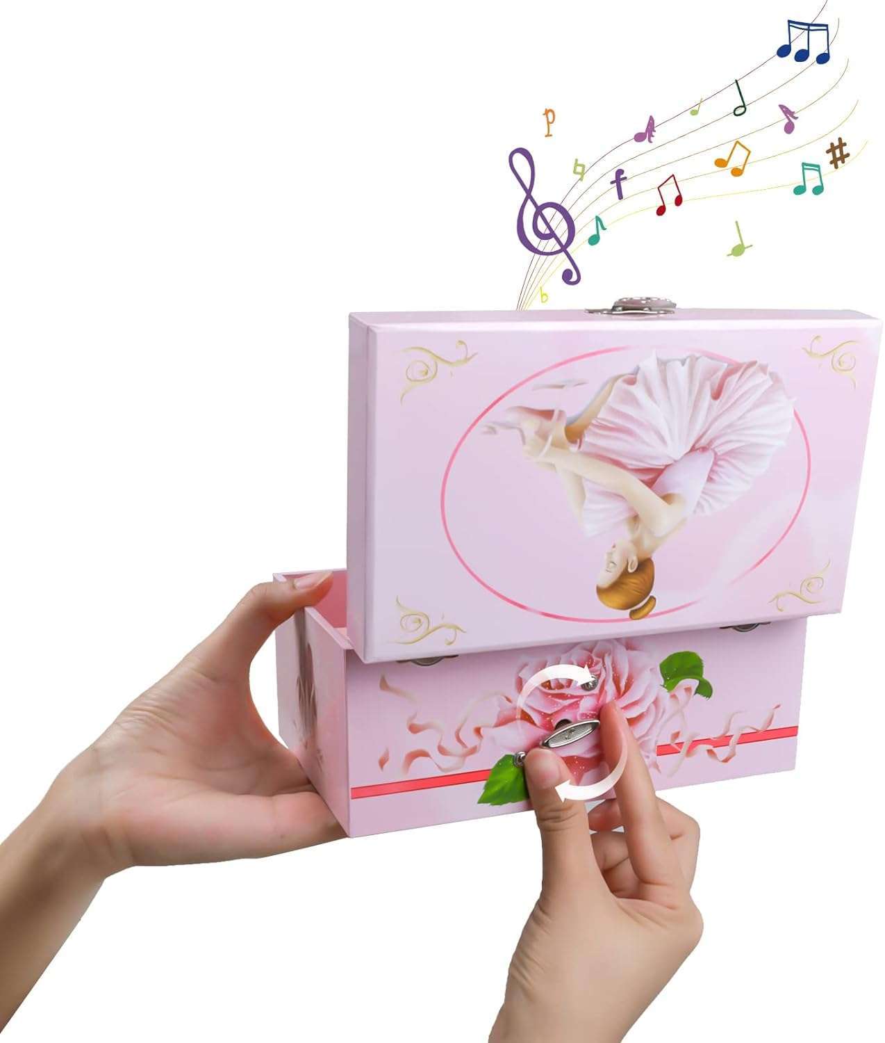 Sweet Musical Jewelry Box with Pullout Drawer and dancing Ballerina Girl Figurines Music Box Jewel Storage Case for girls - 7