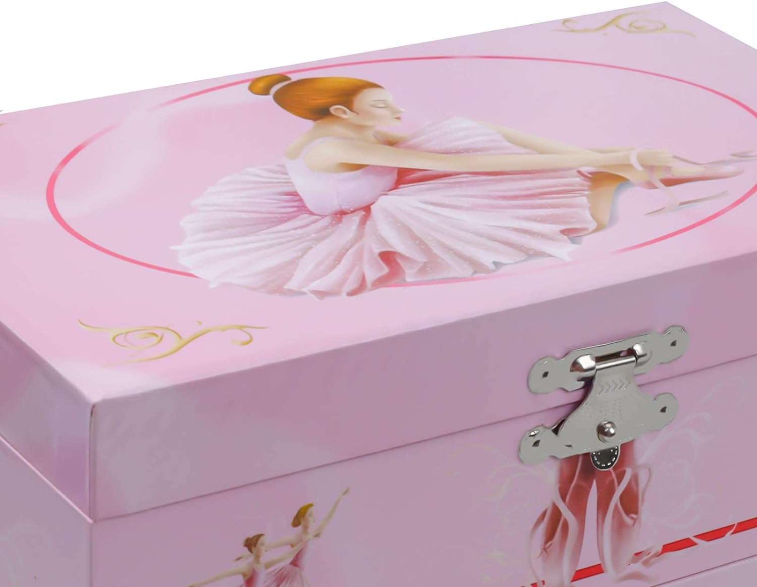 Sweet Musical Jewelry Box with Pullout Drawer and dancing Ballerina Girl Figurines Music Box Jewel Storage Case for girls - 8