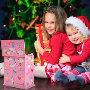 Upgrade Jewelry Box for Girls 5-Layer with Swing Door Spinning Ballerina Unicorn &Castle Design Unicorn Jewelry Set Included Kids Jewelry Box for Little Girls Birthday Christmas Gift Pink - 6