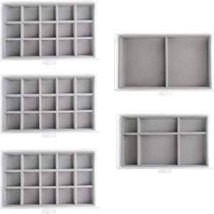 Acrylic Jewelry Box with 5 Drawers, Clear Earring Storage Organizer Display Case for Women Girls, Gray - 5