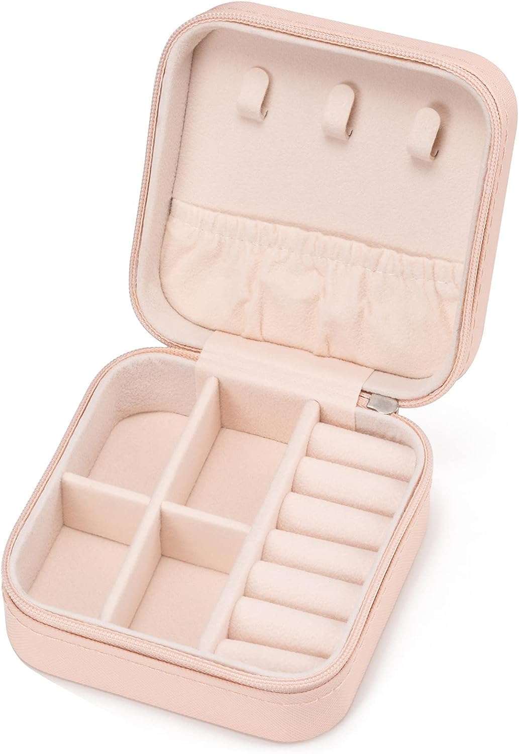 Mini Jewelry Travel Case,Small Jewelry Box,Traveling Jewelry Organizer,Portable Jewellery Storage Holder for Rings Earrings Necklace Bracelet Bangle,Gifts for Girls Women - 1