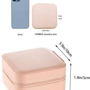 Mini Jewelry Travel Case,Small Jewelry Box,Traveling Jewelry Organizer,Portable Jewellery Storage Holder for Rings Earrings Necklace Bracelet Bangle,Gifts for Girls Women - 5
