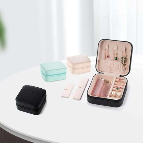Mini Jewelry Travel Case,Small Jewelry Box,Traveling Jewelry Organizer,Portable Jewellery Storage Holder for Rings Earrings Necklace Bracelet Bangle,Gifts for Girls Women - 7