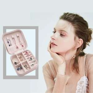 Mini Jewelry Travel Case,Small Jewelry Box,Traveling Jewelry Organizer,Portable Jewellery Storage Holder for Rings Earrings Necklace Bracelet Bangle,Gifts for Girls Women - 8