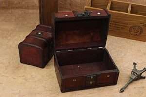 Coolrunner-2pcs-Antique-Vintage-Wooden-Box-Stamp-Flower-Small-Metal-Lock-Jewelry-Treasure-Chest-Handmade-Retro-Wood-Organizer-Case-Box 2