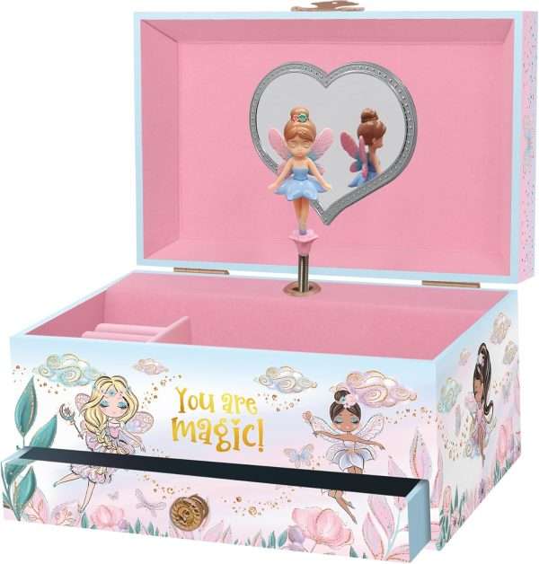Musical Fairy Jewelry Box for Girls - Kids Music Box with Spinning Fairy and Mirror, Princess Gifts for Little Girls, Jewelry Boxes, Childrens Birthday Gift - 1