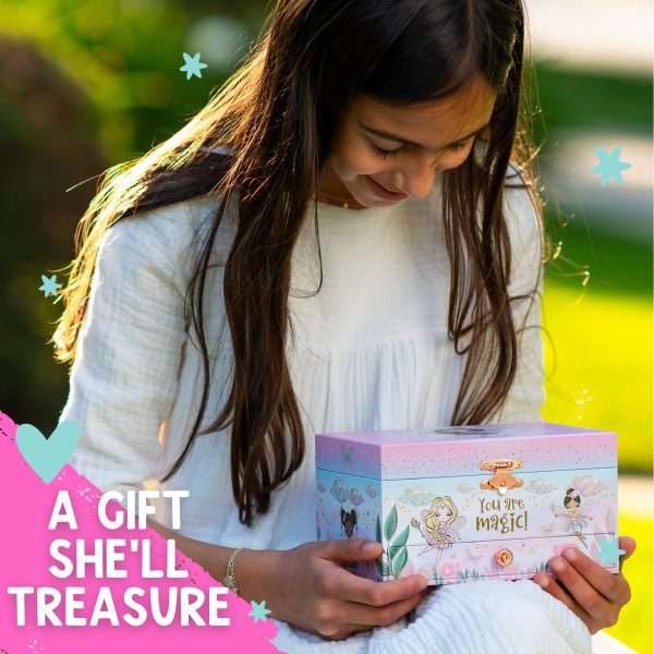 Musical Fairy Jewelry Box for Girls - Kids Music Box with Spinning Fairy and Mirror, Princess Gifts for Little Girls, Jewelry Boxes, Childrens Birthday Gift - 3