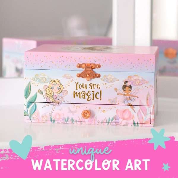 Musical Fairy Jewelry Box for Girls - Kids Music Box with Spinning Fairy and Mirror, Princess Gifts for Little Girls, Jewelry Boxes, Childrens Birthday Gift - 4