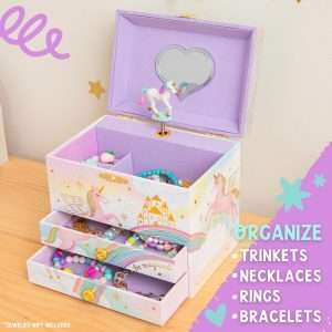 Musical Unicorn Jewelry Box for Girls - Kids Music Box with Spinning Unicorn, Unicorn Birthday Gifts for Little Girls, Jewelry Boxes, 6.8 x 5.3 x 6 in - Ages 3-10 - 6