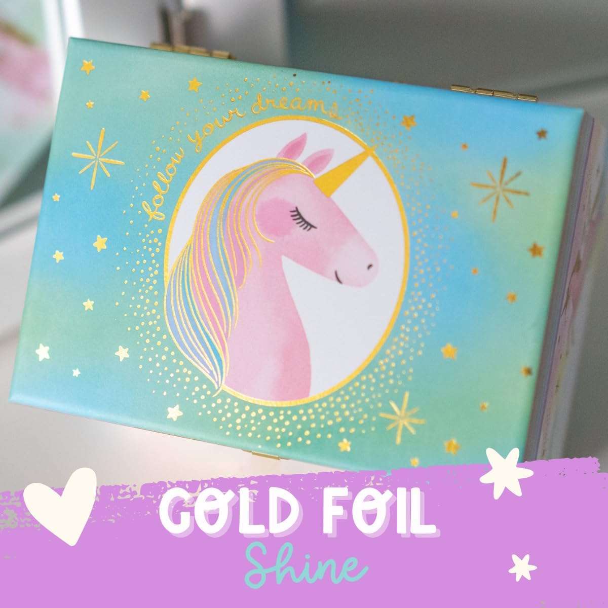 Musical Unicorn Jewelry Box for Girls - Kids Music Box with Spinning Unicorn, Unicorn Birthday Gifts for Little Girls, Jewelry Boxes, 6.8 x 5.3 x 6 in - Ages 3-10 - 7