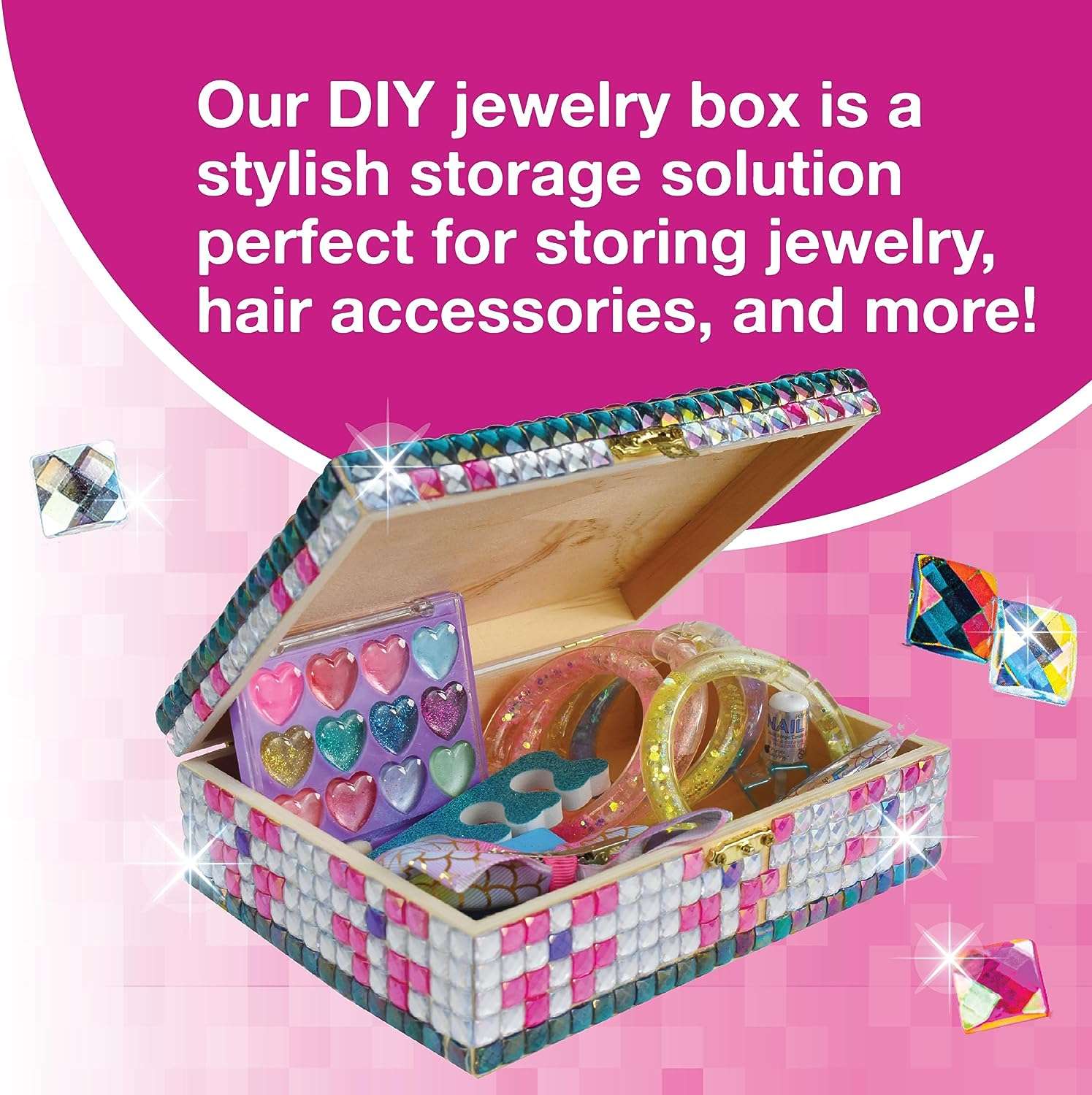 PURPLE LADYBUG DIY Sparkly Girls Jewelry Box for Girls 8-12 Yrs Old - Fun 10 9 8 7 6 Year Old Girl Birthday Gift Idea & Crafts for Girls 8-12 - Girl Toys 8-10, Arts and Crafts - 2