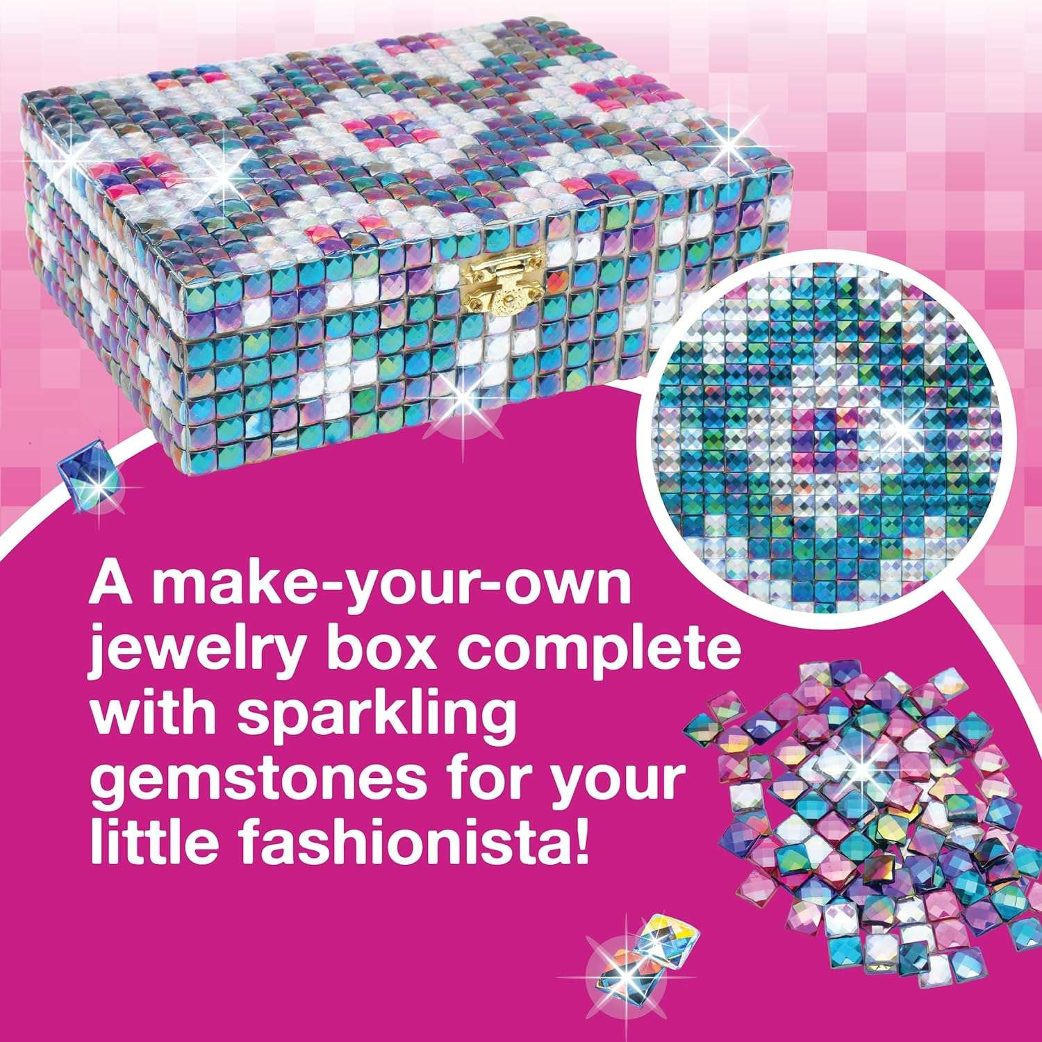 PURPLE LADYBUG DIY Sparkly Girls Jewelry Box for Girls 8-12 Yrs Old - Fun 10 9 8 7 6 Year Old Girl Birthday Gift Idea & Crafts for Girls 8-12 - Girl Toys 8-10, Arts and Crafts - 4
