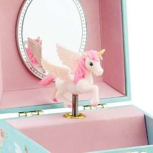RR ROUND RICH DESIGN Kids Musical Jewelry Box for Girls with Drawer and Jewelry Set with Magical Unicorn - Blue Danube Tune Blue - 4