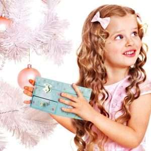 RR ROUND RICH DESIGN Kids Musical Jewelry Box for Girls with Drawer and Jewelry Set with Magical Unicorn - Blue Danube Tune Blue - 7